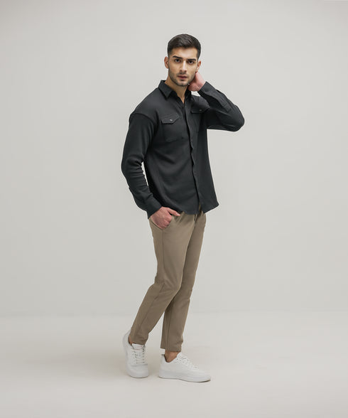 Men's Waffle Button Down Shirt